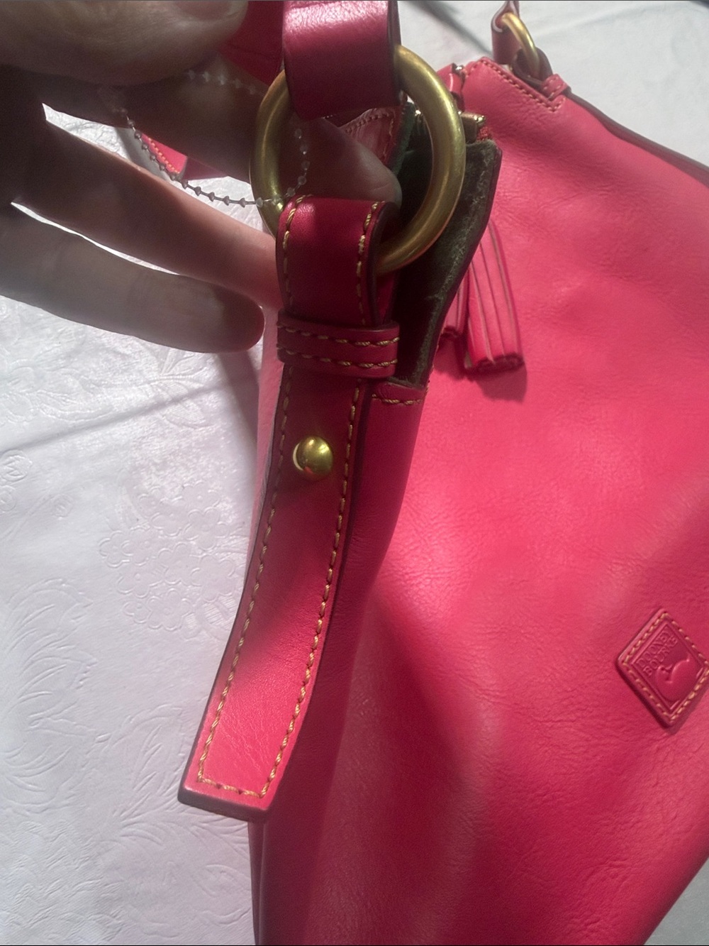 Dooney & Bourke beautiful bright pink shoulder bag - Picture 7 of 16